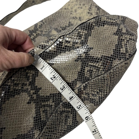 Michael Kors Purse Fulton Leather Python Reptile Embossed Hobo Shoulder Bag Snak - Picture 11 of 12